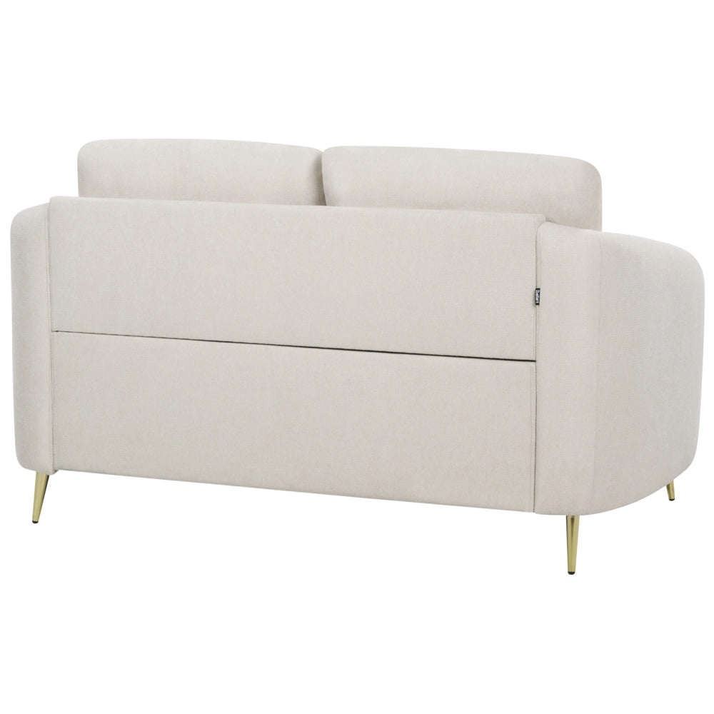 Set da soggiorno due divani e una poltrona in tessuto bouclè beige chiaro 6 posti piedi dorati curve soffici