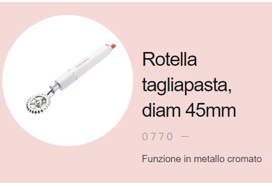 Pedrini Taglia Pasta Lillo Stile Rotella Inox Lucido e Bianco