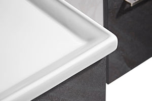 Mobile Bagno Sospeso 100 cm Lavabo Specchio e 1 Pensile Grigio Antracite