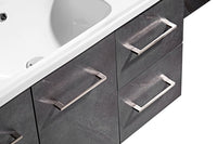 Mobile Bagno Sospeso 100 cm Lavabo Specchio e 1 Pensile Grigio Antracite