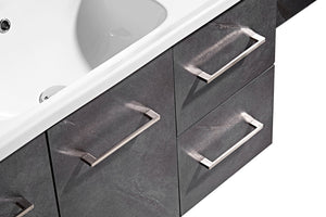 Mobile Bagno Sospeso 100 cm Lavabo Specchio e 1 Pensile Grigio Antracite