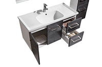 Mobile Bagno Sospeso 100 cm Lavabo Specchio e 1 Pensile Grigio Antracite