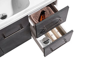 Mobile Bagno Sospeso 100 cm Lavabo Specchio e 1 Pensile Grigio Antracite