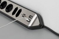 Brennenstuhl 1153590610 prolunghe e multiple 2 m 6 presa(e) AC Interno Nero, Argento