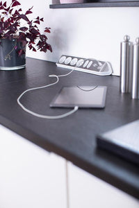 Brennenstuhl 1153590620 prolunghe e multiple 2 m 6 presa(e) AC Interno Argento, Bianco