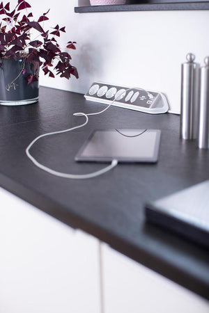 Brennenstuhl 1153590620 prolunghe e multiple 2 m 6 presa(e) AC Interno Argento, Bianco