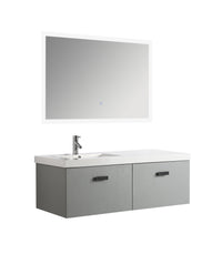 Mobile Bagno Sospeso 130 cm Lavabo e Specchio Agata
