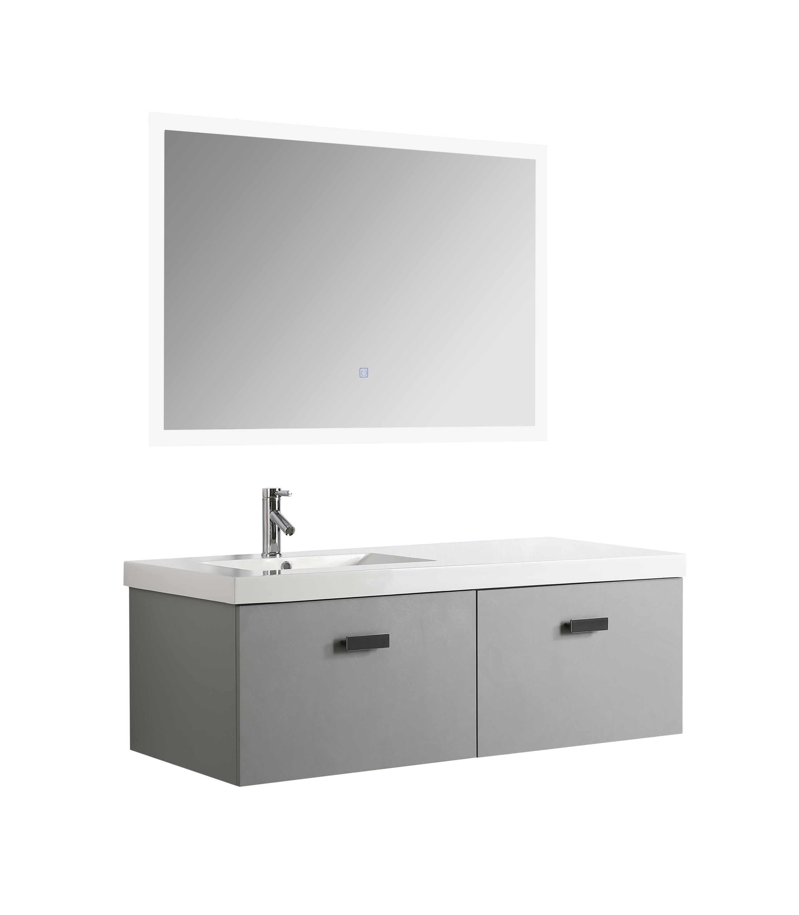 Mobile Bagno Sospeso 130 cm Lavabo e Specchio Agata