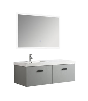 Mobile Bagno Sospeso 130 cm Lavabo e Specchio Agata