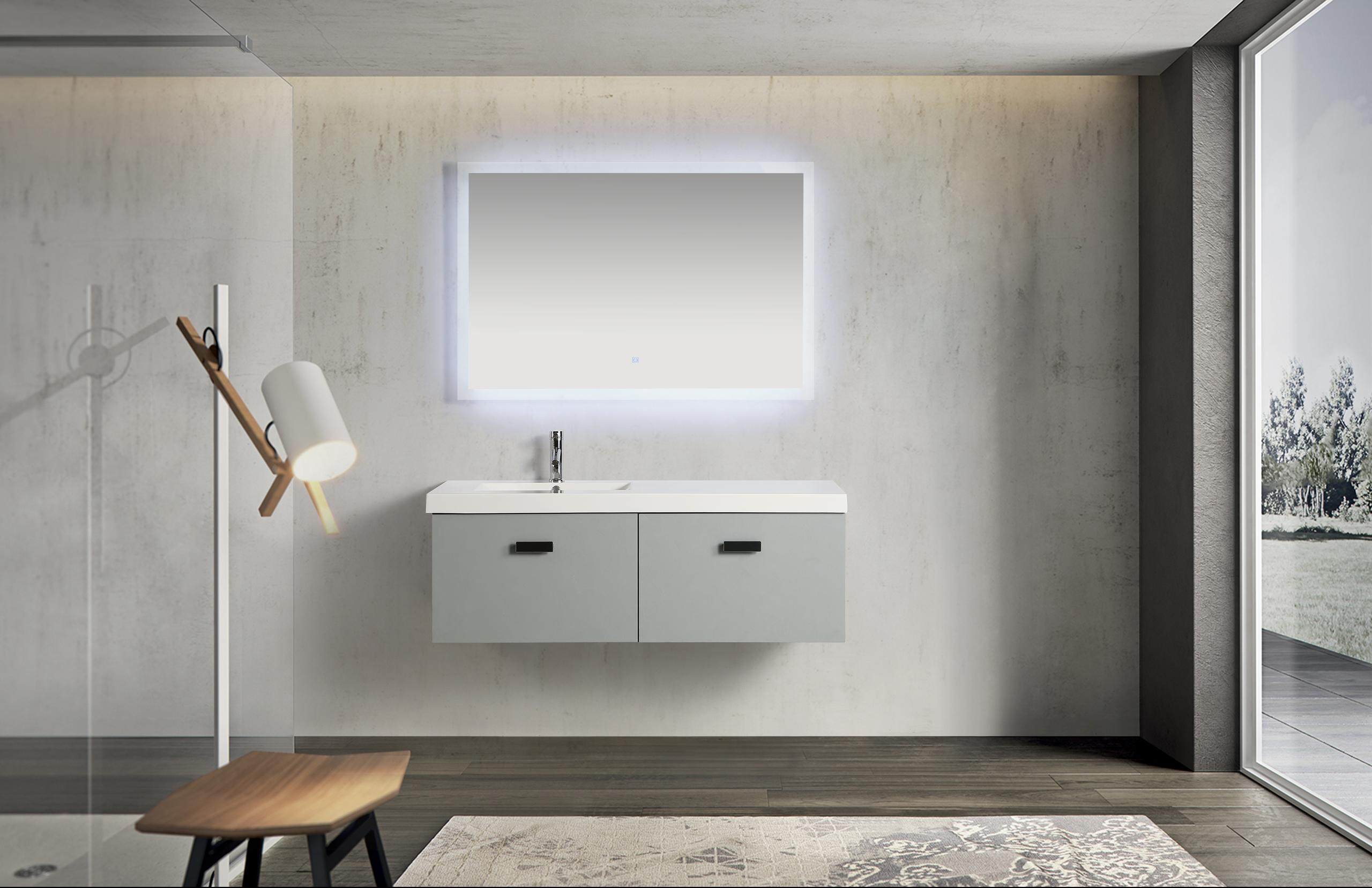 Mobile Bagno Sospeso 130 cm Lavabo e Specchio Agata