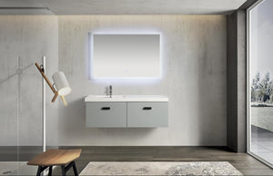 Mobile Bagno Sospeso 130 cm Lavabo e Specchio Agata