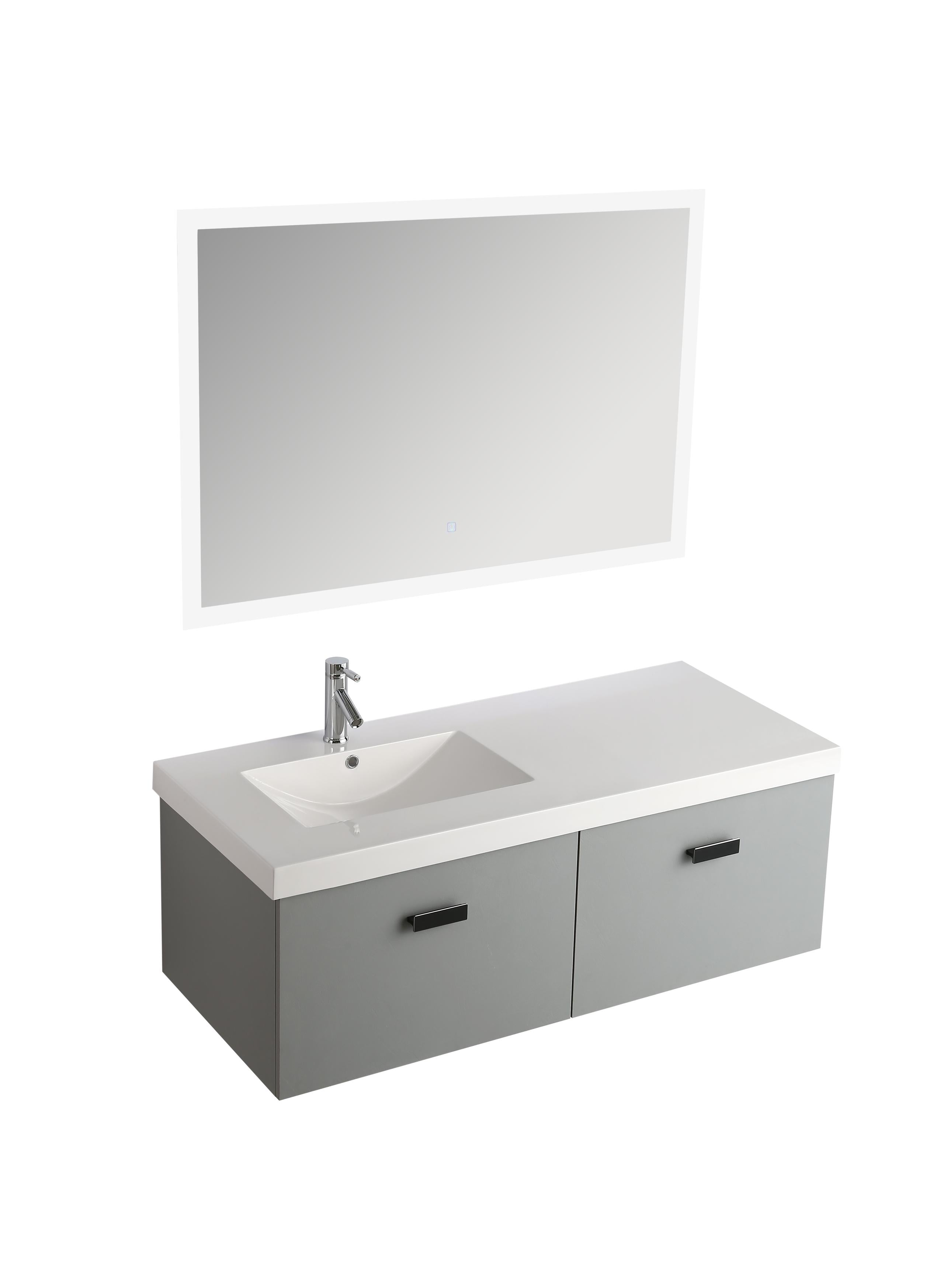 Mobile Bagno Sospeso 130 cm Lavabo e Specchio Agata