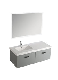 Mobile Bagno Sospeso 130 cm Lavabo e Specchio Agata