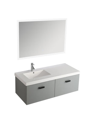 Mobile Bagno Sospeso 130 cm Lavabo e Specchio Agata