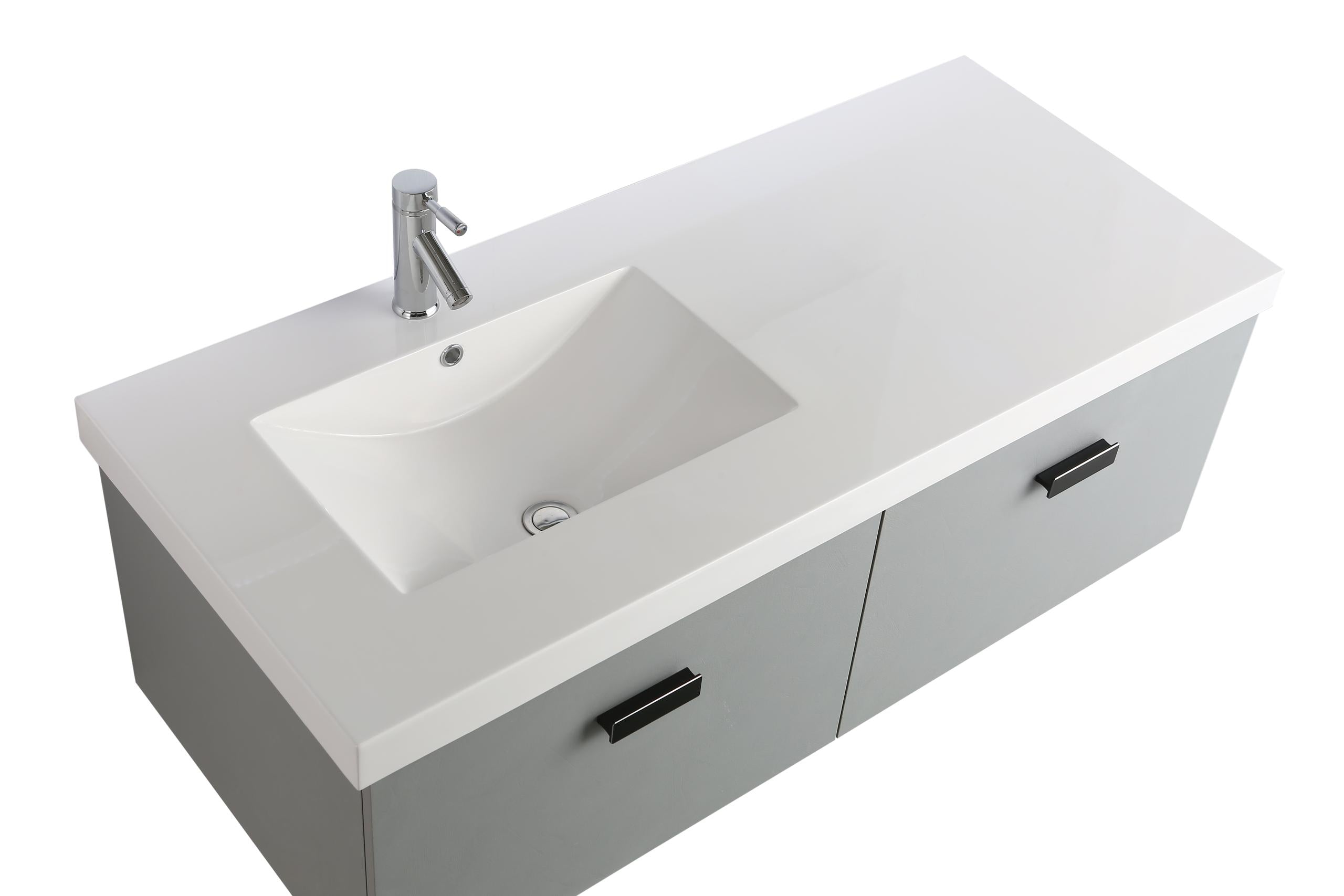 Mobile Bagno Sospeso 130 cm Lavabo e Specchio Agata
