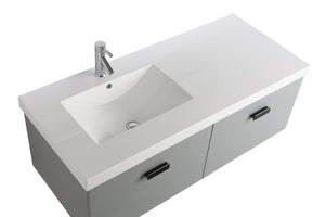 Mobile Bagno Sospeso 130 cm Lavabo e Specchio Agata