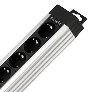 Rev Presa Multipla 6 Ingressi 2.4mt Supraline con Interruttore Argento