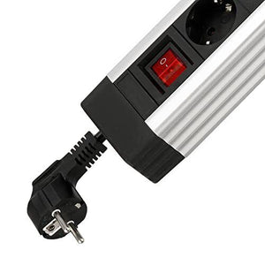 Rev Presa Multipla 6 Ingressi 2.4mt Supraline con Interruttore Argento