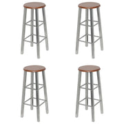 Sgabelli da Bar 4 pz Argento e Marrone in MDF cod mxl 76896