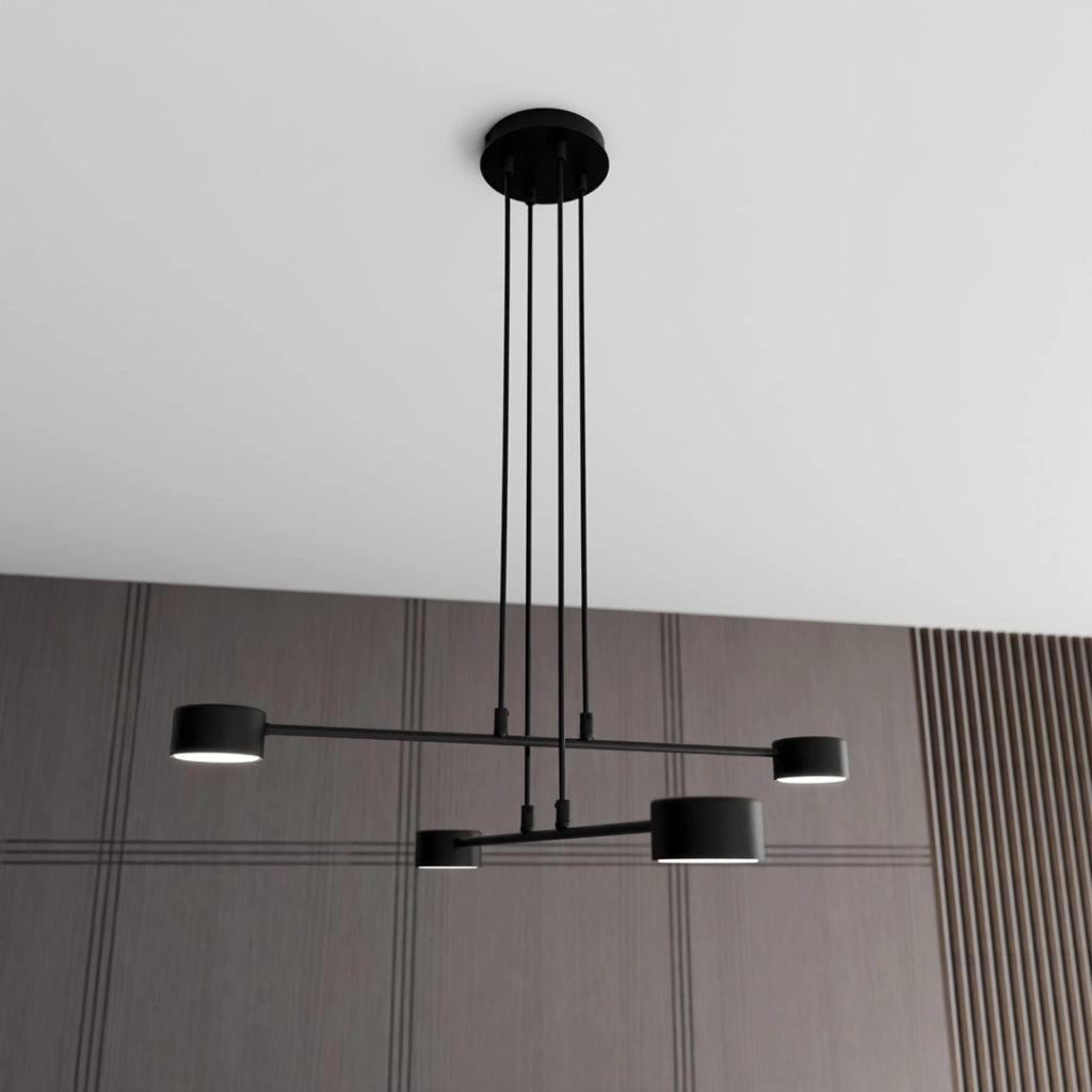 Lampada a sospensione MODUS nera regolabile 4xGX53 Emibig
