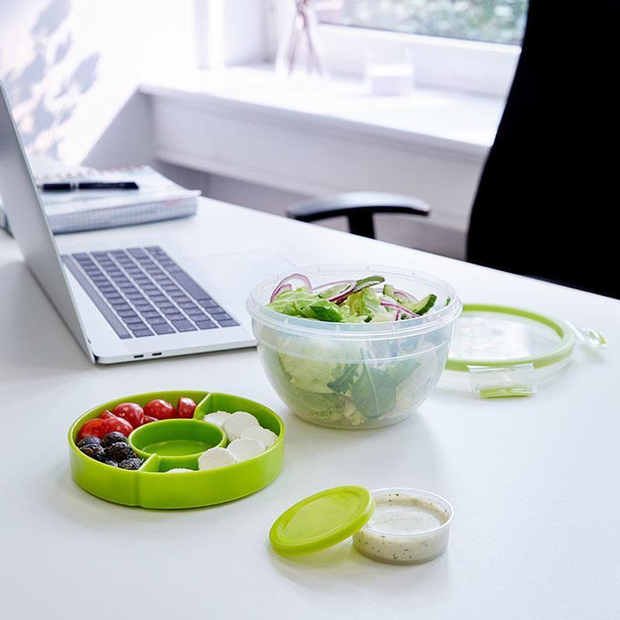 EMSA N10713 Rotondo Scatola 2,6 L Verde, Trasparente 3 pz