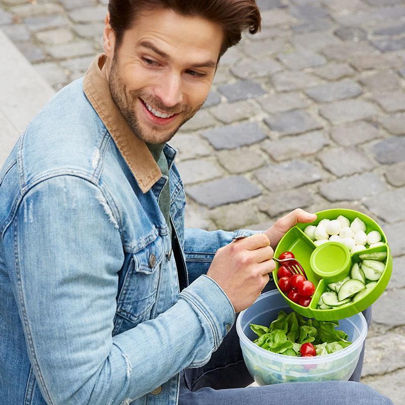 EMSA N10713 Rotondo Scatola 2,6 L Verde, Trasparente 3 pz