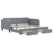 Divano letto | Sof¨¤ letto | Letto singolo Estraibile Cassetti Grigio Chiaro 100x200 Tessuto