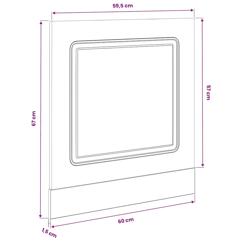 vidaXL Pannello Lavastoviglie Kalmar Grigio Cemento 60x1,5x67 cm