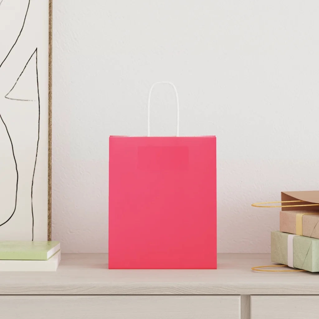 Sacchetti di Carta 50 pz con Manici Rosa 18x8x22 cm 4101656