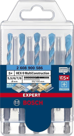 Bosch Expert HEX-9 Punta di trapano per muratura 5 pz