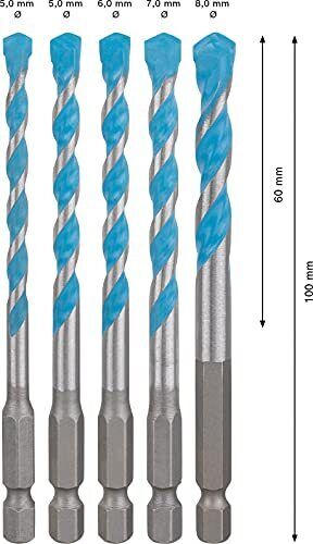 Bosch Expert HEX-9 Punta di trapano per muratura 5 pz