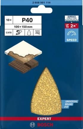 Bosch 2 608 901 114 fornitura per utensili rotanti per molatura/levigatura Legno Carta abrasiva