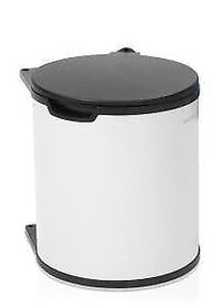 Brabantia 428081 bidone per la spazzatura 15 L Rotondo Nero, Bianco