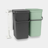 Brabantia Sort & Go Rettangolare Plastica Verde, Grigio
