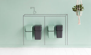 Brabantia Sort & Go Rettangolare Plastica Verde, Grigio