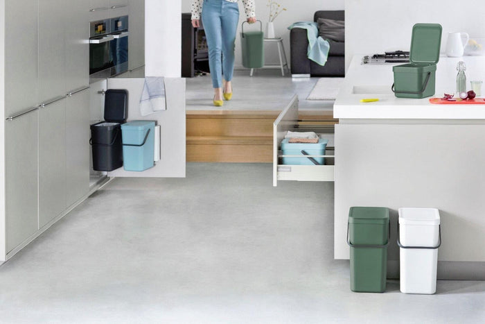 Brabantia Sort & Go Rettangolare Plastica Verde, Grigio