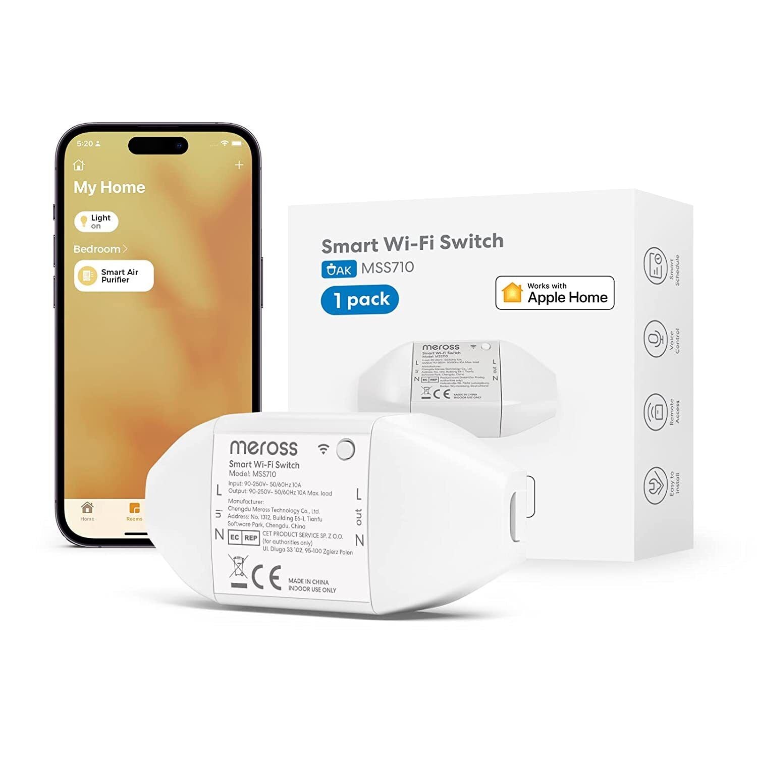 Meross MSS710 attuatore intelligente domestico Attuatore di commutazione