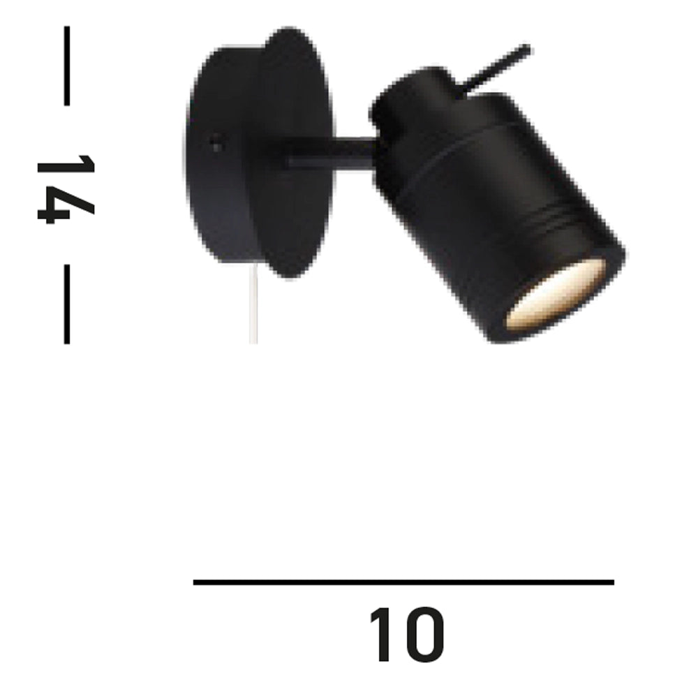 Plafoniera Contemporanea Sansone Acciaio Nero Policarbonato 1 Luce Gu10