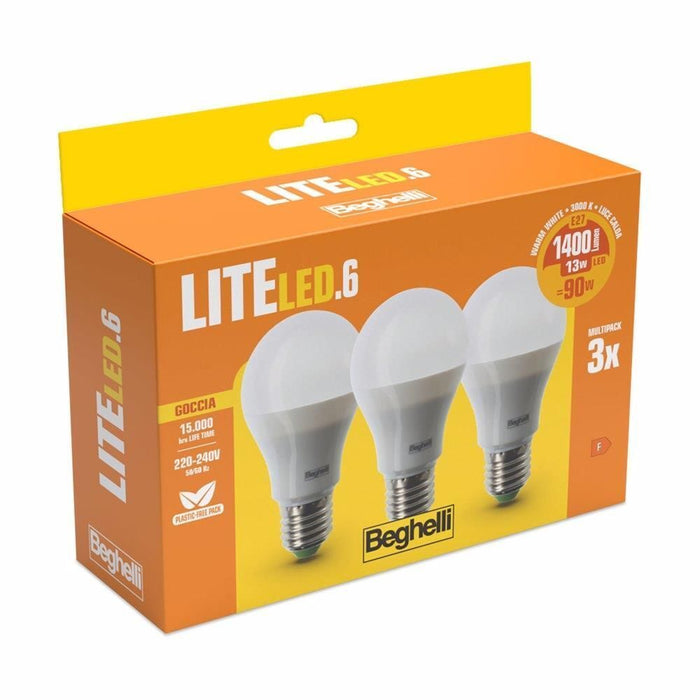 Beghelli LiteLED.6 Lampadina a risparmio energetico Bianco caldo 3000 K 13 W E27 F