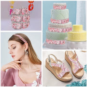Fissaggio Lint 1m - 20mm Larghezza - Decorazione con Pizzo Artificiale - Adesivo a Nastro con Acciaio - Per Decorazioni DIY - Strass con Resina - Nastro Strass