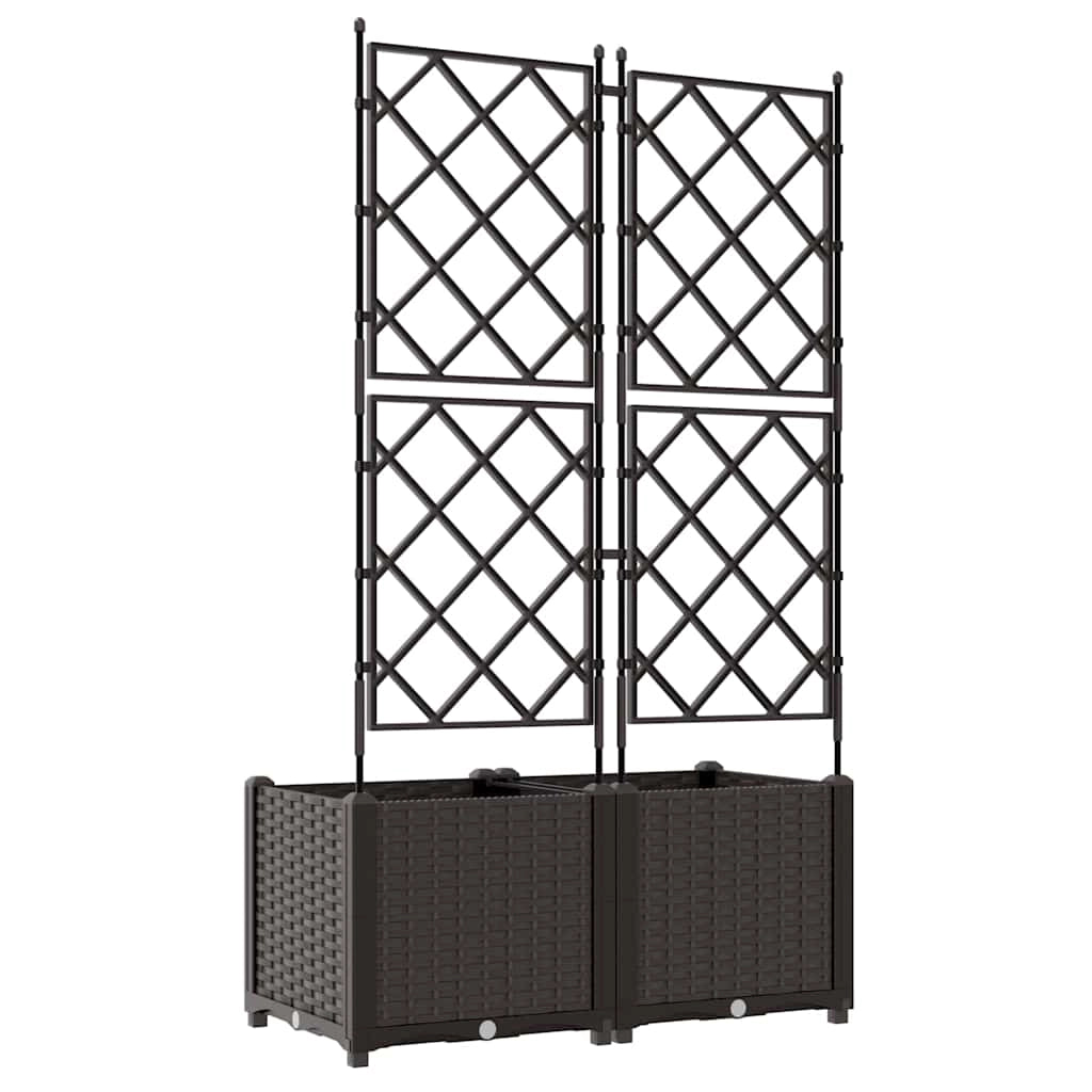 Set di 2 fioriere da giardino in acciaio marrone resistenti e moderne 80 x 40 x 143 cm 02_0058513