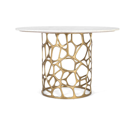 Tavolo da pranzo in marmo e alluminio realizzato a mano