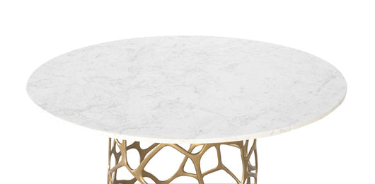 Tavolo da pranzo in marmo e alluminio realizzato a mano