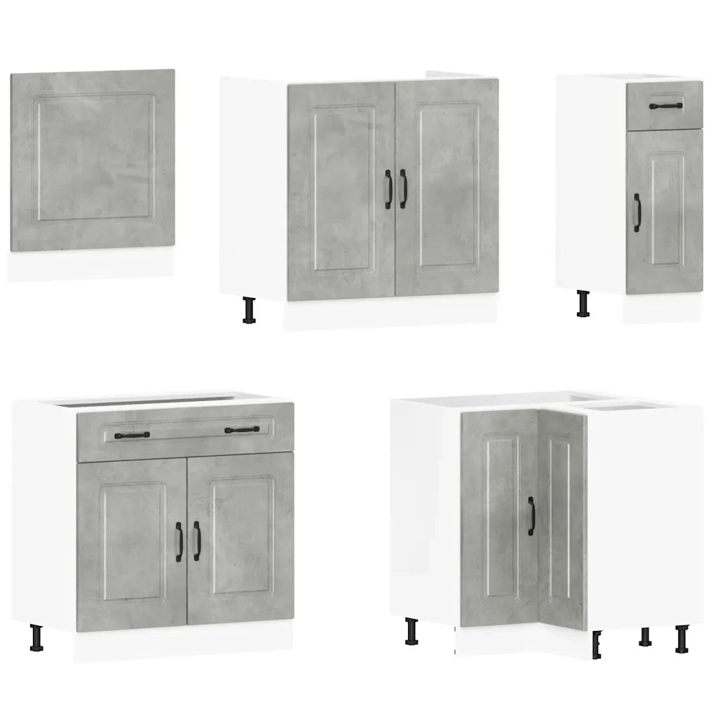 Set Mobili da Cucina 11 pz Kalmar Grigio Cemento in Truciolato 3314915