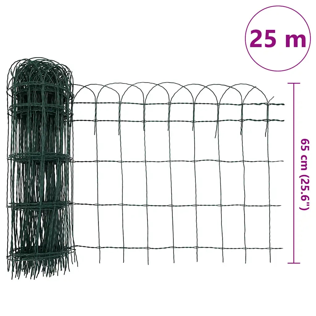 Recinzione per Giardino in Ferro Verniciato a Polvere 25x0,65 m 141074