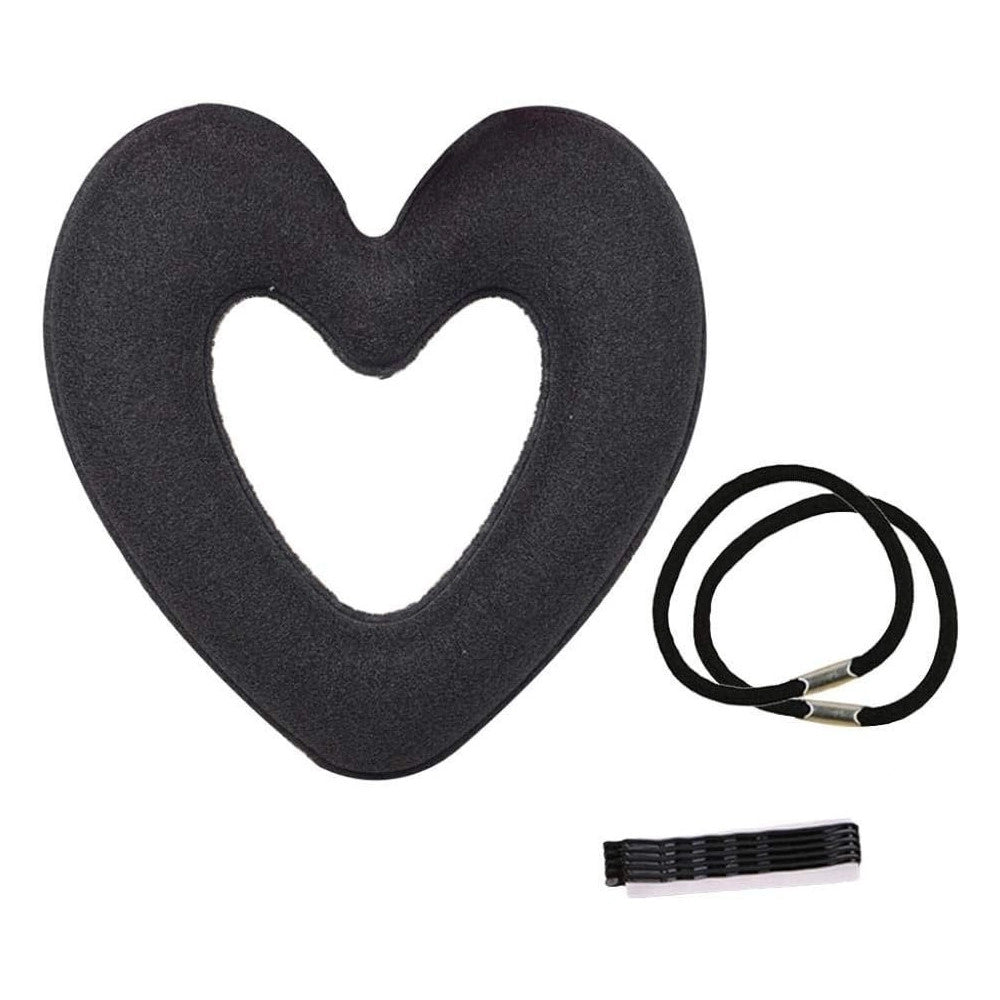 Trade Shop - Chignon A Forma Di Cuore Con 5 Forcine E 2 Codini Per Capelli Acconciatura Moda -