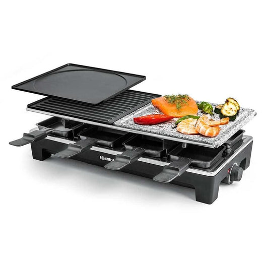 Rommelsbacher RCS 1350 griglia per raclette 8 persona(e) 1350 W Nero, Acciaio inossidabile