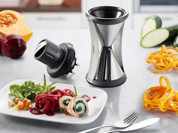 GEFU SPIRELLI XL affettatrice Manuale Nero, Acciaio inox Plastica, Acciaio inox