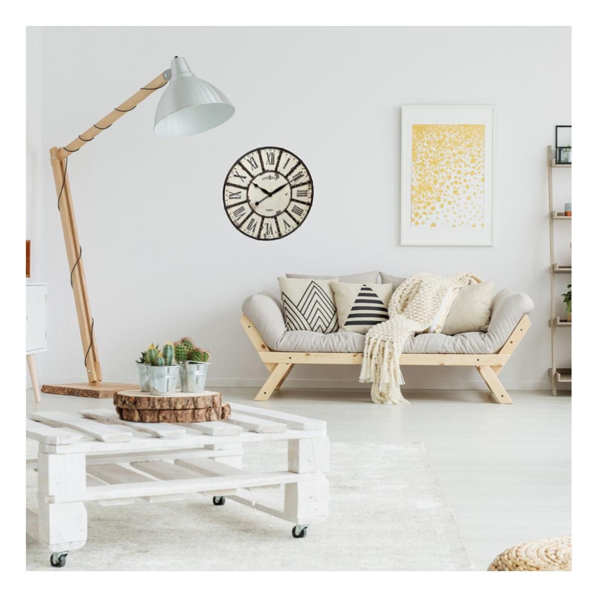 TFA-Dostmann Vintage Orologio al quarzo Rotondo Bianco