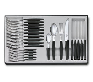 Victorinox Swiss Modern set di posate 24 pz Nero